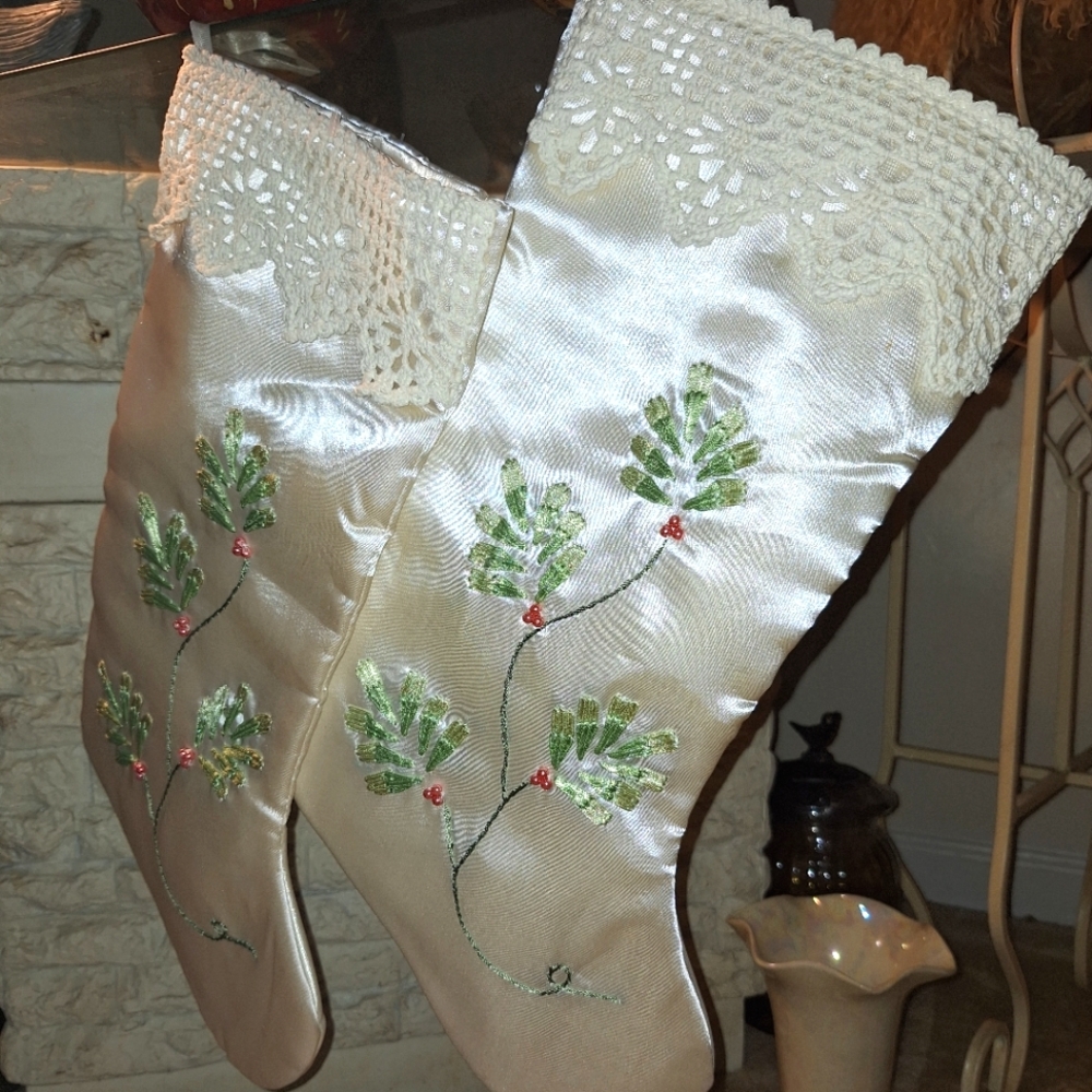 Embroidered Christmas stockings